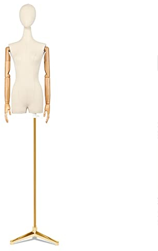 Rozhuhro Kleiderpuppe Schneiderbüste, Schneiderpuppe Torso mit Hölzernen Arm Abnehmbarer Kopf, Schneiderbüste Büste Torso für Bekleidungsgeschäft,Triangle