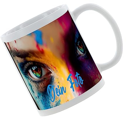 Crealuxe Fototasse - Tasse mit Foto - selbst gestalten Kaffeetasse selbst individuell gestalten/Personalisierbar mit eigenem Foto bedrucken (Weiß)
