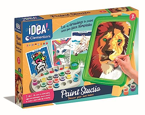 Clementoni Idea 18717 Dessin Atelier - Kit de Dessin avec chevalet pour Enfants à partir de 7 Ans - avec peintures à la tempéra, stylos, pinceaux, Cartes et Crayons