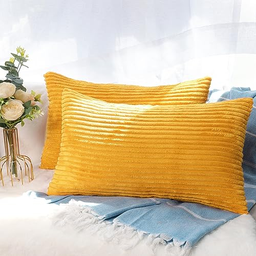CALIYO Kissenhülle Kord Uni 2er Set, Kissenbezug 30x50 Kissenbezüge für Zierkissen Dekokissen Sofakissen Couchkissen in vielen Farben.