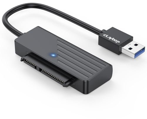 CLAVOOP SATA to USB Adapter, USB 3.0 to SATA III 2.5 SSD 5Gbps Data Transfer Converter Cable, External Hard Drive Reader Compatible for 2.5 Inch SSD Internal Hard Disk