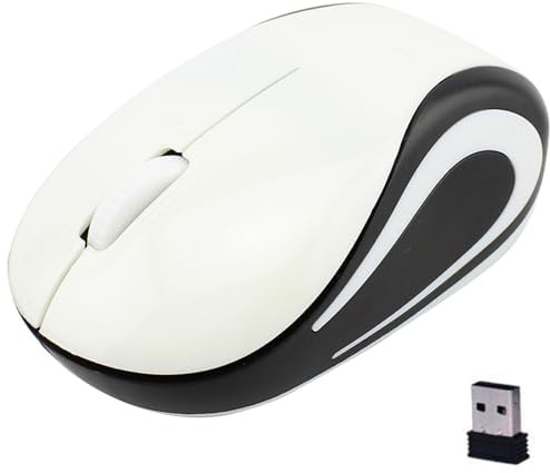 Mini Wireless USB Mouse, Portable Tiny Small Cordless Mice Ergonomic Design 2.4GHz 1000DPI for Kids Children Small Hands Gift for Travel Business Trips for Windows/iOS/Android Laptop PC (White)
