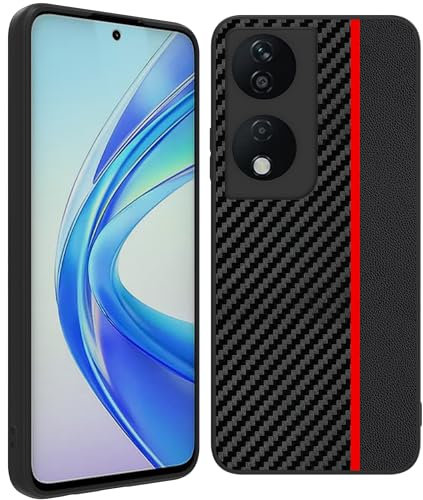 FDHYFGDY Coque pour Honor 90 Smart Coque, Protection complète de l'appareil Photo, Extra Mince, Antichoc, Anti-Rayures Coque de Protection (Noir Rouge)