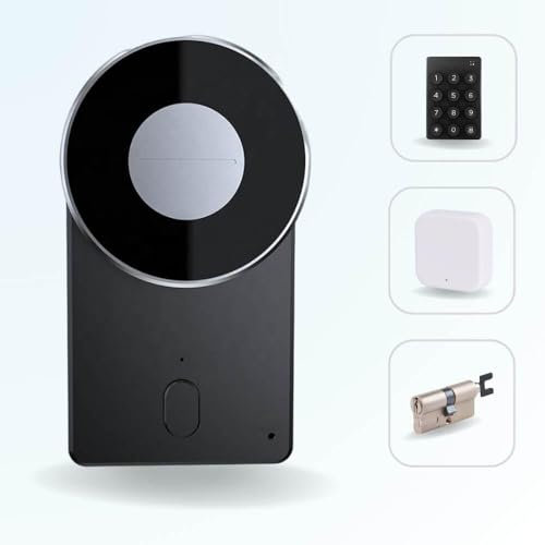 BT Security Pack Serrure connectée locky-4 Smart Lock 2.0 + Clavier sans Fil + passerelle + Cylindre Ajustable
