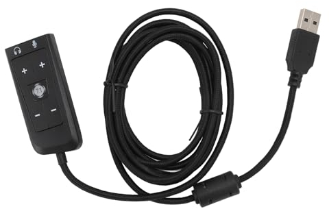 ASHATA Tarjeta de Sonido USB Adaptador de Audio USB a Jack de 3,5 Mm, Adaptador de Tarjeta de Sonido de Audio USB a Jack de 3,5 Mm, Adaptador con Conector para Auriculares y Micrófono