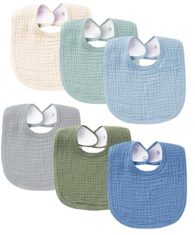 SLOSH Lätzchen Baby Für Neugeborene Jungen Mädchen Unisex Set Druckknopf (Grün)