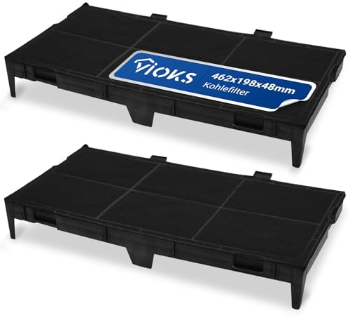 VIOKS SET 2x Aktivkohlefilter für Dunstabzugshaube 462x198x48mm Ersatz für Bosch DSZ4561 11025806 11008216 Siеmens LZ45610 Neff Z54TC02X0 Filter Abzugshaube - Kohlefilter für Dunstabzugshauben