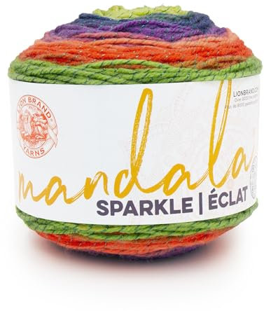 Lion Brand Yarn Mandala Sparkle, mehrfarbiges Garn zum Stricken, Häkeln und Basteln, Monoceros, 1 Packung