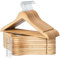 StorageWorks Kleiderbügel Holz, 20er-Pack, glatter Kleiderbügel aus Naturholz und 360° drehbarem Haken, Naturholz-Kleiderbügel für Mäntel, Hemden, Jacken, Hosen, Anzüge, Naturholzfarbe