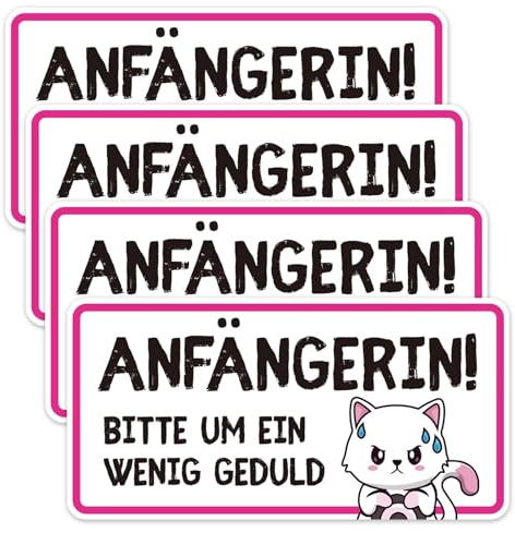 4 Stück Fahranfänger Magnetschild,20x10cm Fahranfänger Aufkleber Anfänger Schild Auto Aufkleber Auto Lustig Magnetschild Auto,Kein Schaden an Der Lackierung Uv-Schutz Dauerhaft Hält Wetterfest