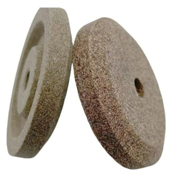Schleifscheiben für Aufschnittmaschine Ø45 mm – Stufe und Nabe – feine Körnung + grobe Körnung – Höhe 8 mm – Bohrung 6 mm
