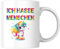 Ich Hasse Menschen Einhorn Regenbogen Frech Böse Menschenhass Misanthrop Kaffee Tasse Geschenk (Weiß)