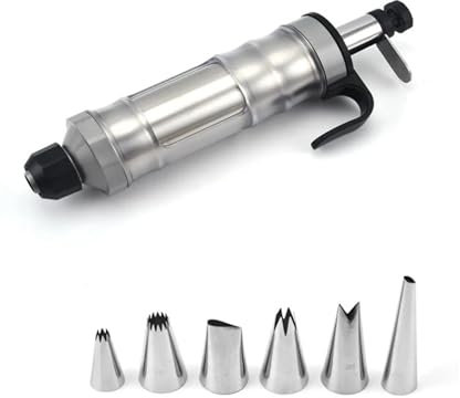 LXHZSY Siringa per Dolci Stainless Steel Cream Cookie Decorating Set Pastry Biscuit Cake Syringe Flower Type Nozzles Dessert Extruder Baking Tools