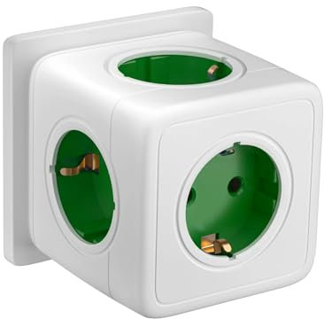 Regleta múltiples 5 EN-1 Cubo Enchufe,Ladron Enchufes 3680w, Power Cube Enchufe Múltiples para Oficina, Cocina y Habitación