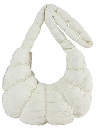 Hattba Plissee-Tasche mit großem Fassungsvermögen, einfarbig, Knödeltasche, modische Umhängetasche