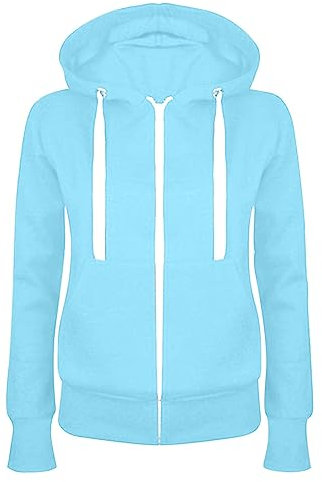 HAOLEI Damen Modische Sweatjacke Aus Fleece Mit Kapuze Kapuzenjacke Schmaler Passform Und Reißverschluss, Strickjacke Weich Bequem, Sportjacke Casual Mode, Fleecejacke Elegant Schick