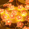 Etopgo LED Lichterkette Kirschblüten, 2M 20 LED Lichterkette Innen Batterie, Lichterkette Blumen Girlande mit Timer, Lichterkette Frühling Deko für Festival, Innen/Außen, Hochzeit, Party