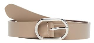 s.Oliver Hochwertiger Ledergürtel mit ovaler Schließe und Logo-Detail