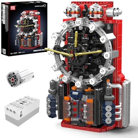 Mould King 10187 Cyberpunk-Uhr-Baustein-Set, APP-gesteuertes Uhrenspielzeug, modernes kreatives Geschenk für Jungen und Mädchen (1601+ Teile)