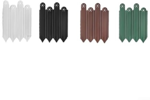 10 Stück Gartenzaun für individuelle Außenanordnungen für Blumenbeet-Trennwände (weiß)