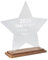 Pila Stone Award - Trophée étoile personnalisé en verre acrylique avec socle en bois - Gravure avec texte et logo - Moderne et représentatif (étoile 3 mm 140 mm)
