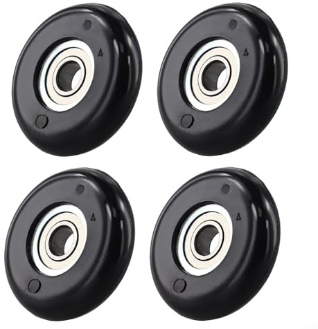 Pumixiy Fitnessgeräte-Sitzrolle mit Stahllager, 8 x 43 x 11 mm, strapazierfähiges Nylon-Ersatzrad für Rudergerät, Heimtrainer, Schwarz, 4 Stück