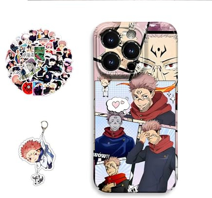 Lgleoxh Jujutsu Anime Kaisen Phone Case for iPhone 11 TPU Phone Cover Cartoon cool Ryomen Sukuna, Free Keychain&Sticker (iPhone 11)