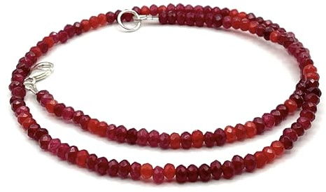 Jade Halskette mit Ombre Farbverlauf, 925 Sterling Silber, Minimalistischer Schmuck, Weihnachtsgeschenk Made in Italy