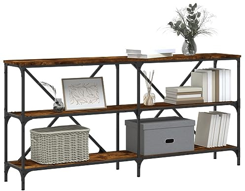 Table Console – Table Console en Bois D'ingénierie et Fer – Meuble Polyvalent pour Salon/Chambre/Entrée (Chêne Sonoma 160x30x75 cm) (160x30x75 cm)