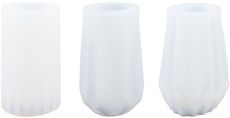 Ubric 3 Pcs Flower Pot Silicone Molds,Flower Pot Moulds for Resin, Plaster, Candle Craft, Decorative Home Garden