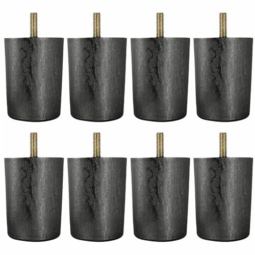 BE-TOOL 8 pièces Pieds de Meuble, Pieds de Meubles en Plastique pour Armoire avec Vis à Visser - Pieds de Canapé Ronds Durables pour Armoire, Canapé, Chaise et Lit (6 cm * 5,8 cm * 8 cm)