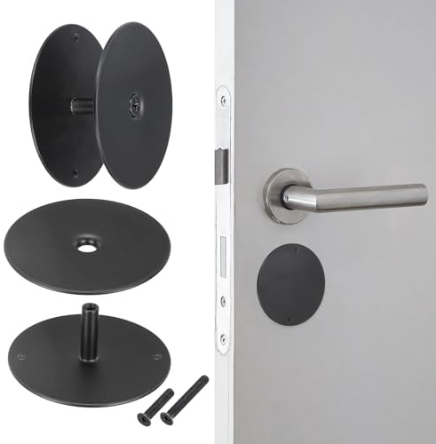 PATIKIL Door Hole Cover Plate, (2-5/8 Inch Diameter, Black)(2Pcs), Door Knob Cover Plate Hole Filler, Suit for - Home Security on Entry/Drawer Cabinet