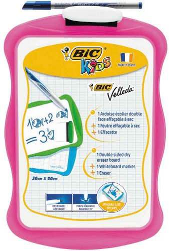 Bic Ardoise Ergo Velleda Surface effaçable à sec Lot de 2 Coloris Assortis