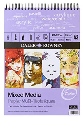 Daler Rowney Optima Bloc Espiral Técnicas Mixtas A3 250G 30 hojas