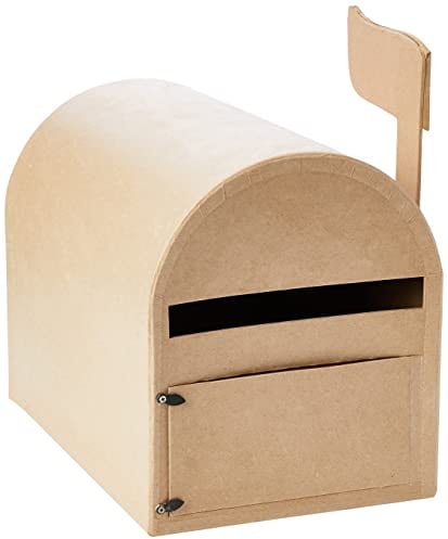Décopatch EV001O Briefkasten (aus Pappmaché zum Verzieren und Personalisieren, 29 x 19 x 23 cm) 1 Stück kartonbraun