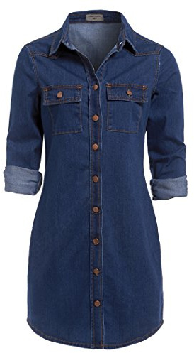 SS7 NEW Vintage Denim Blue Shirt Dress Sizes 6-16