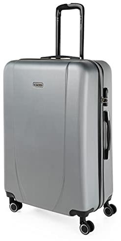 ITACA - Valise Grande Taille 23Kg Rigide Spacieuse XL pour Soute Avion Ultra Résistante avec Cadenas À Combinaison Idéale pour Voyages Longs Et Moyens Séjours, Argenté
