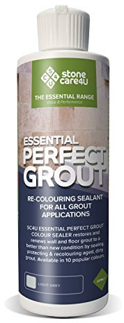 StoneCare4U Essential Perfect Grout, Light Grey, 237ml. Restore & Renew Old Kitchen, Bath, Wall & Floor Grout. Superior Alternative to Grout Pen or Paint. Long-Term Sealing Protection - Stonecare4u