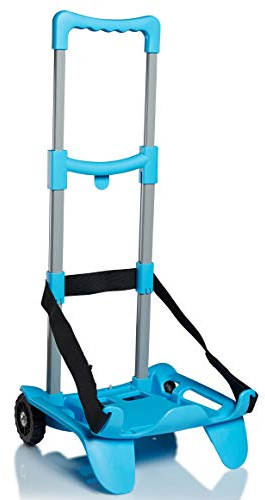 SJ Schultrolley für Kinder; Trolley für Schulranzen und Rucksäcke von Seven & SJ, Einfach zum Ziehen für Mädchen und Jungen, blau, Leuchttürkis
