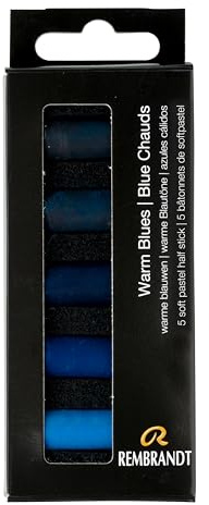 Rembrandt Professional Soft Pastel Set Warm Blues | 5 Half Pastels