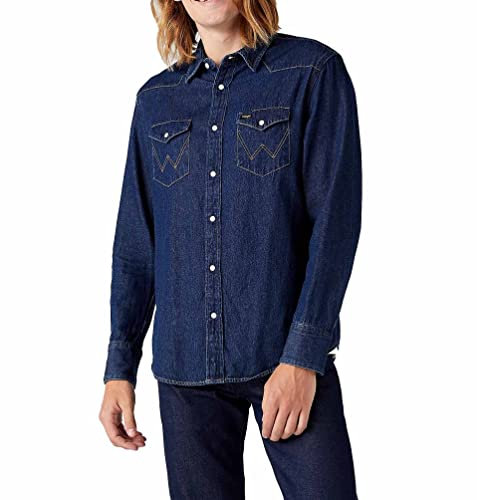 Wrangler Icons 27MW, Camicia in Jeans, Uomo, 1 Year 924, XL