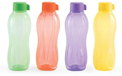 Tupperware Aqua-Safe Plastic Water Bottle, Set of 4 (1 Litre Each)