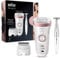 Braun Silk-pil 9 Epilator for Long-Lasting Hair Removal with Electric Shaver & Trimmer & Bikini Trimmer, 100% Waterproof, UK 2 Pin Plug, 9-890, White