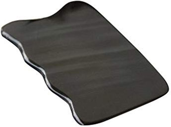 HEALLILY Black Wavy Gua Sha Board Massage Abstreifplatten Natürliches Büffelhorn Guasha Massage-Werkzeug für den Salon zu Hause