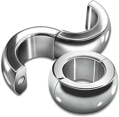 SeLgurFos schwerer Hodenring Edelstahl Ballstretcher Hodenstretcher Hodengewicht Hodensack Anhänger Penisring Penisring Magnet/Schlüssel (Magnet,30mm)