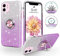 SouliGo for iPhone 11 Case Glitter Bling Sparkle Trendy Girls Women Cover 360° Ring Holder Kickstand Magnetic Car Mount Protective Shockproof Phone Case for iPhone 11 6.1 Inch, Gradient Purple