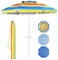 RELAX4LIFE Ombrellone da Spiaggia diametro 220 cm con Vassoio, Ombrellone da Mare Inclinabile a 8 Stecche con Air Vent, Non Base, Protezione solare e impermeabile, Borsa di Trasporto Inclusi