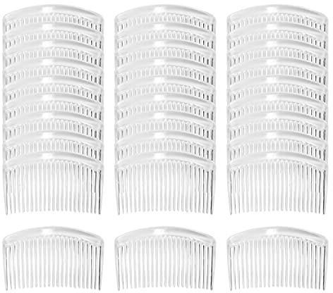 Cinaci Französische Haarkämme aus Kunststoff, für Hochzeit, Braut, Schleier, kleine Haarspangen mit 23 Zähnen, DIY, Kopfschmuck, Dutt-Halter, Griffe, Haarspangen, DIY, Basteln, Haarschmuck für Frauen
