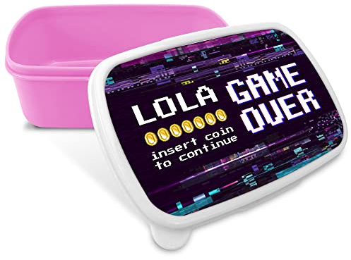 LolaPix Caja merienda Infantil. Caja merienda Infantil. Apta microondas y Libre BPA, Filatos y Metales Pesados. Regalos Personalizados. Varios diseños. Game Over