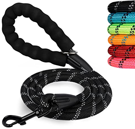 District North Reflektierende Hundeleine - 150 cm Lange Trainingsleine für Hunde - Bequem gepolsterte Führleine Dog Leash - Klasse Hundeleinen für große Hunde (150cm, Schwarz)